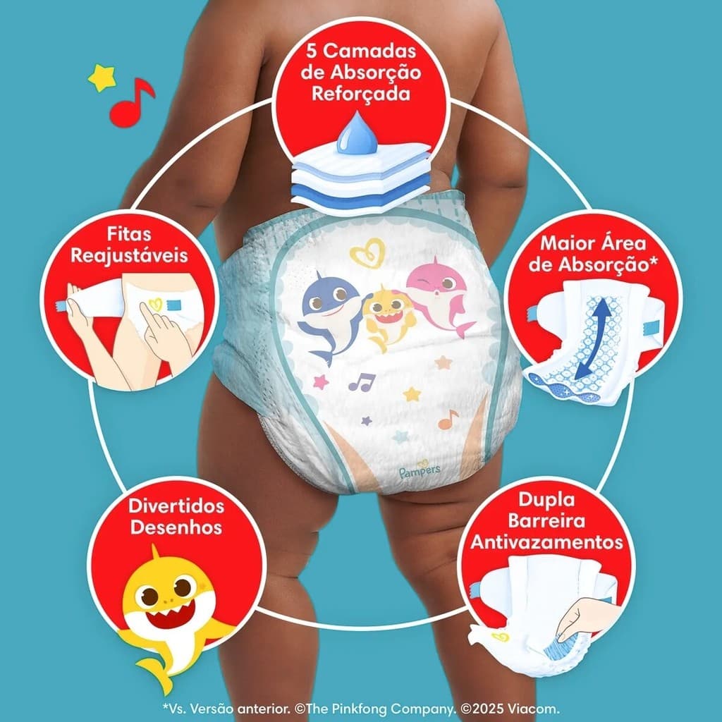 Fralda descartável Pampers Supersequinha Tamanho XG 70 Un