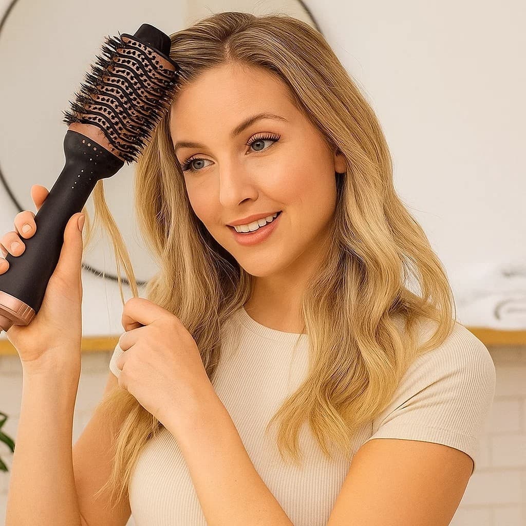 Escova Secadora Cabelo Profissional Bivolt Modeladora Alisadora Volume