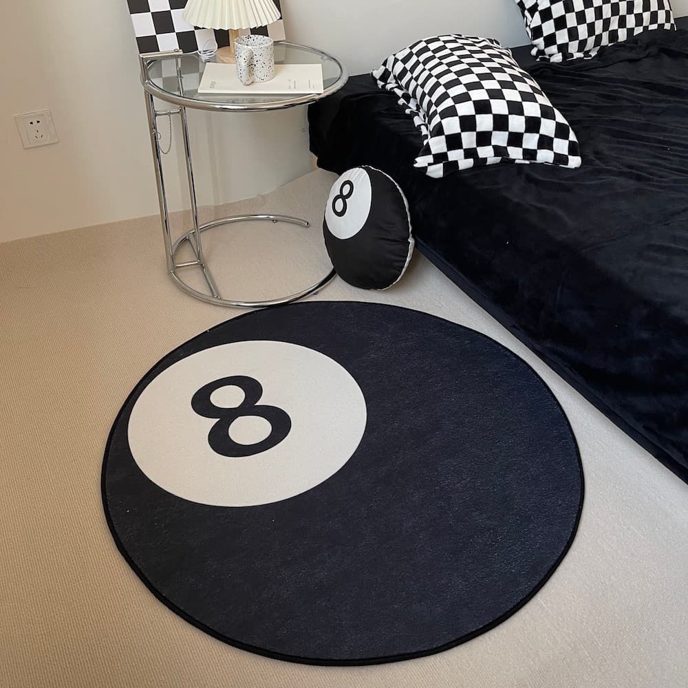 Preto branco simples meninos quarto preto 8 tapete de bilhar 8 tapetes antiderrapantes casa sala de estar ins foto quart