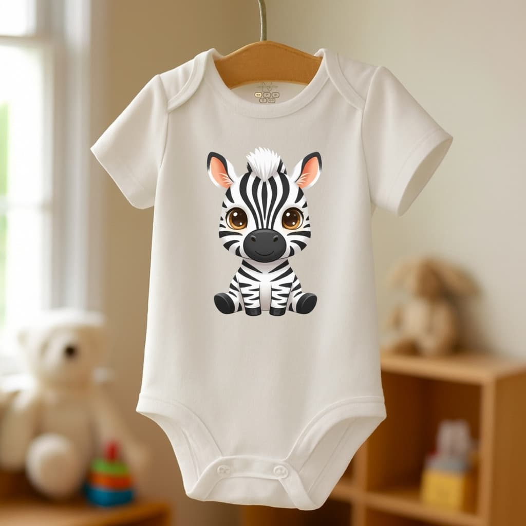 Body Bebê Safari Zebra Infantil Manga Curta Algodão Confortável Unissex Menino Menina Roupa Criança