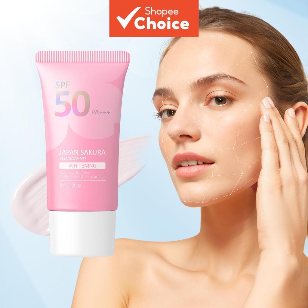  LAIKOU Japão Sakura Creme Solar Iluminador, Protetor Solar, Clareador, Hidratante, Proteção UV, Longa Duração, Cuidados