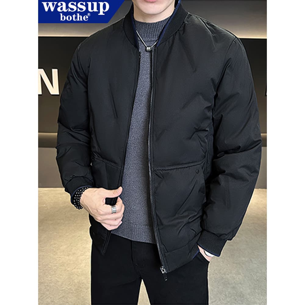 Jaqueta masculina jaqueta de inverno 2026 quente à prova de vento acolchoado jaqueta preta espessada jaqueta acolchoada 