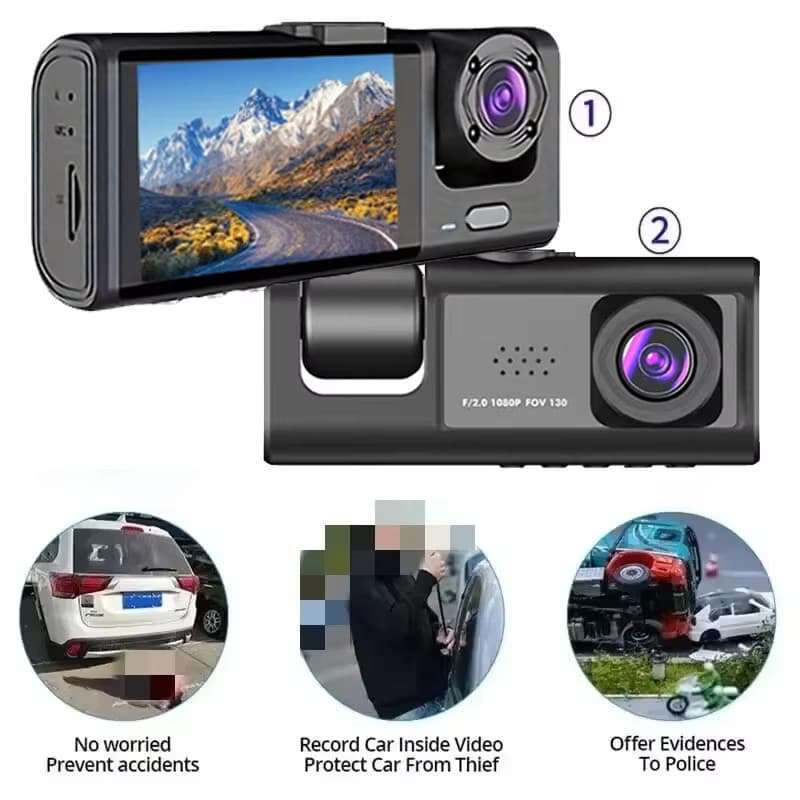 Espelho Retrovisor Com Gravação Dupla HD 1080P - Câmera Carro Dianteira E Traseira
