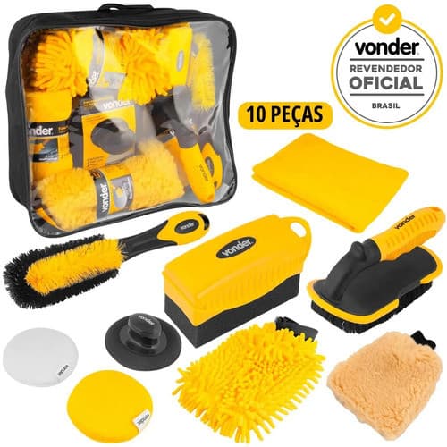 Kit Automtiva P/ Limpeza E Lavagem De Carros 10pçs Vonder