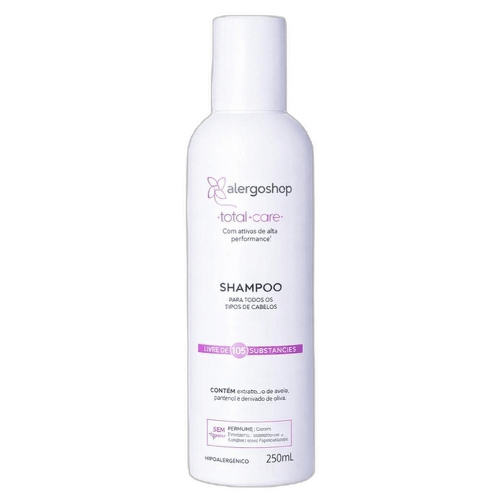 Shampoo Hidratante Hipoalêrgenico Total Care 250ml Alergoshop
