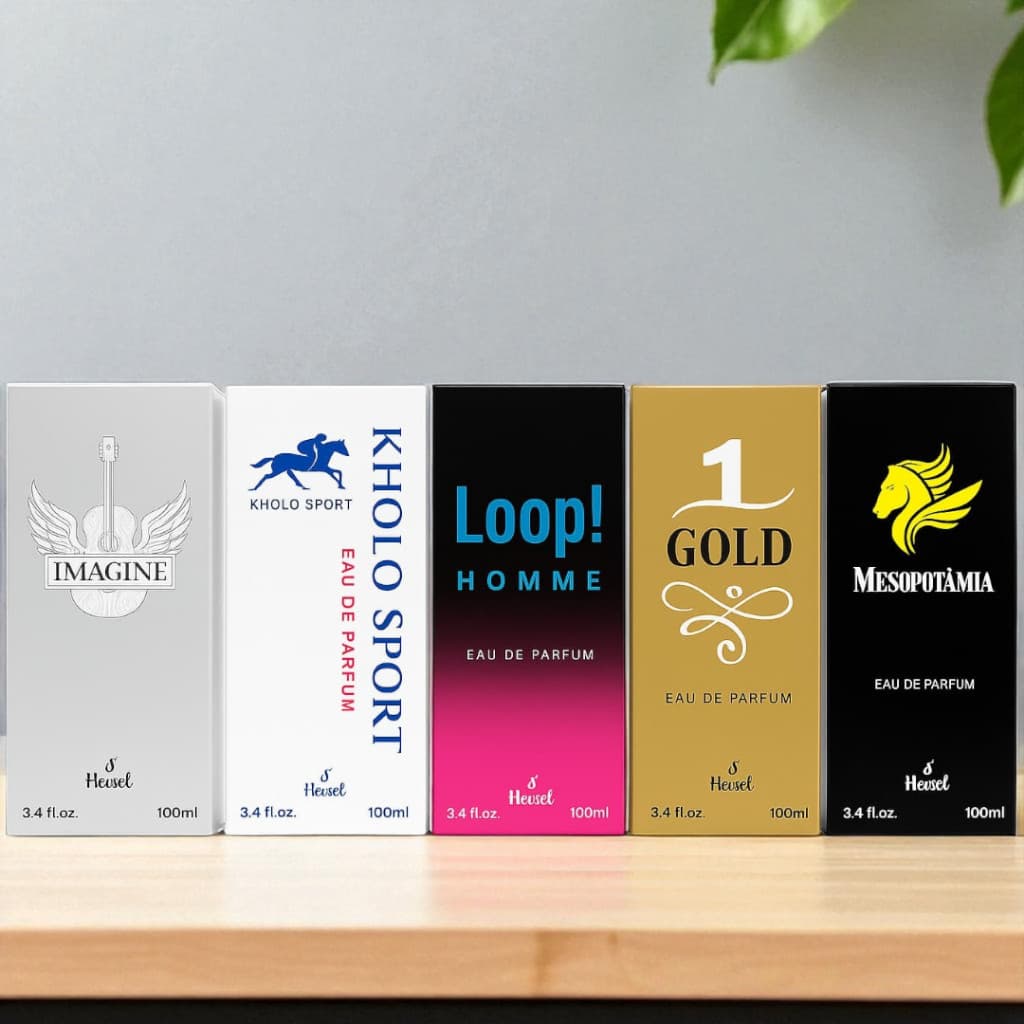 Kit com 05 perfumes masculino de 100 ml cada, fragrância importada