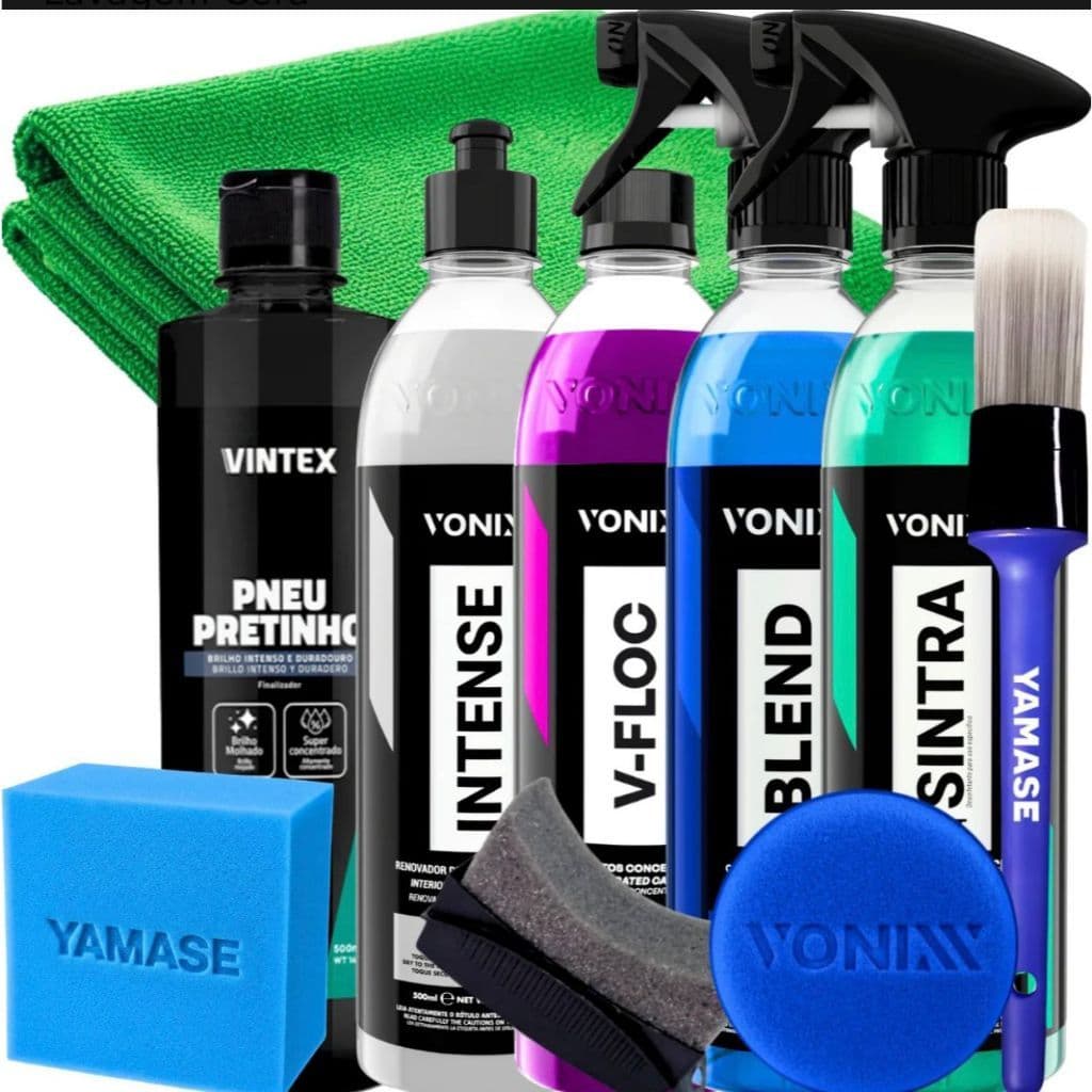 Kit Completo Vonixx + Vintex Lavagem Automotiva V-FLOC Sintra Fast Intense Pretinho Brilho 
