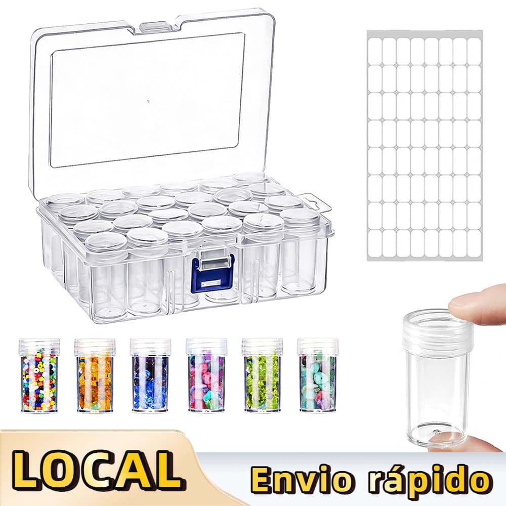 Caixa de Armazenamento para Pintura Diamante 5D 24 Compartimentos – Organizador de Ferramentas, Plástico Durável