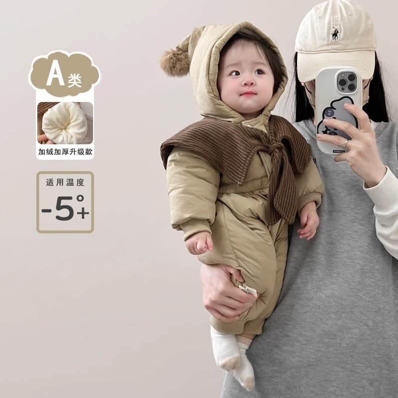 Roupas de inverno engrossadas inverno bebê roupas de uma peça bebê menina outono inverno roupas de algodão recém-nascido
