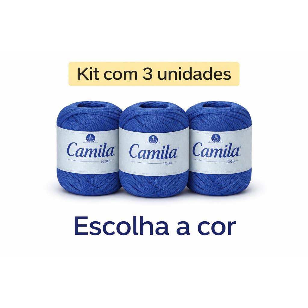 Kit 3 Linha Camila 1000 Tex 145 Algodão Crochê Crochê Tricô Amigurumi