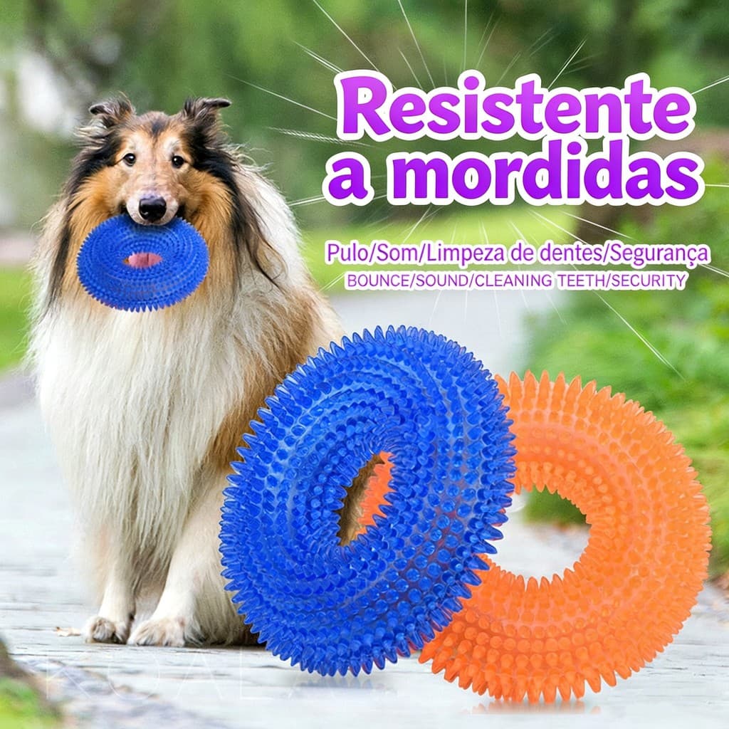 Mordedor Resistente Para Cachorro Brinquedos Para Cachorro Grande Brinquedos Para Cachorro Pequeno Argola Espinhos Pet