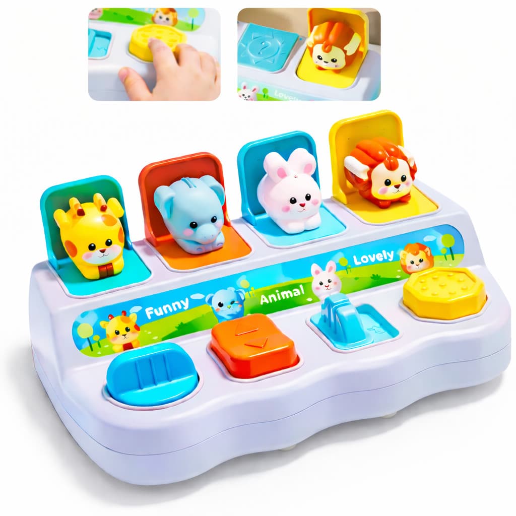 Brinquedo Interativo Bebê Teclado Apertar Estímulo Sensorial Educativo Pop Up