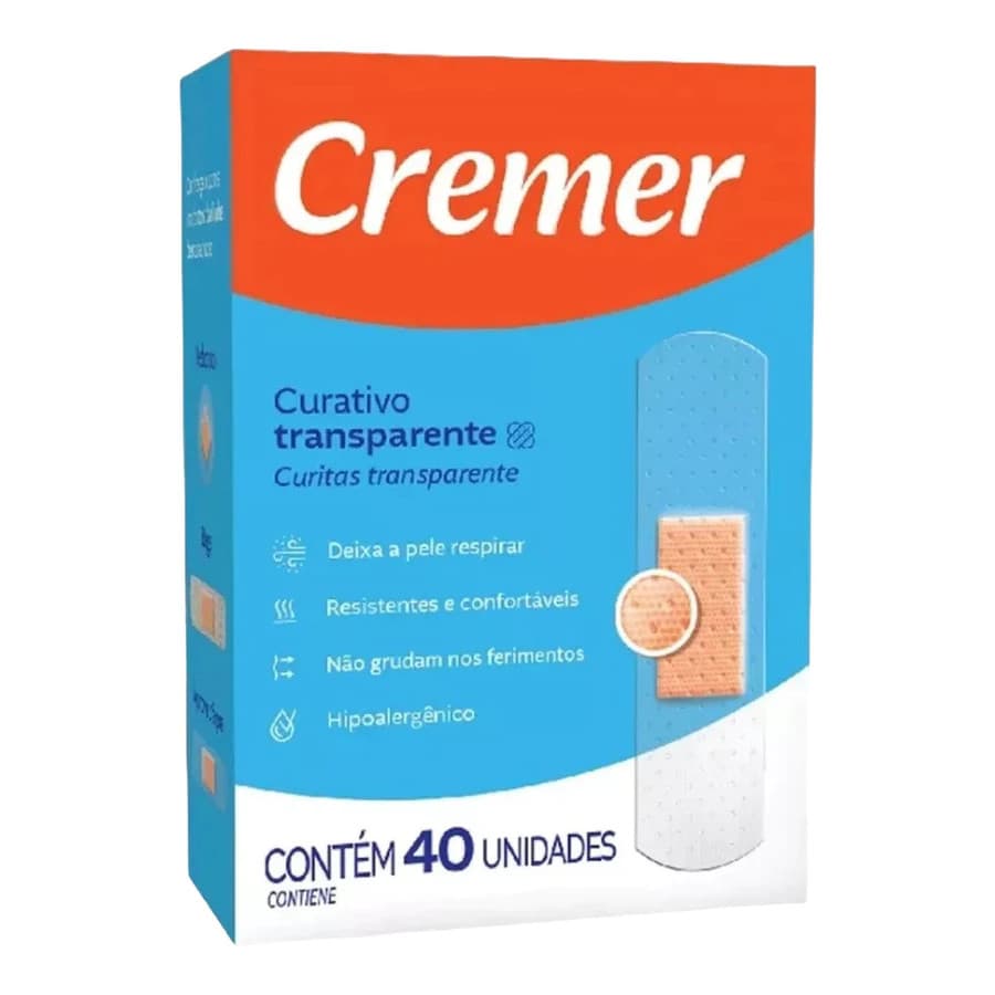Curativo Transparente Com 40 Unidades Cremer KIT C/3 UN