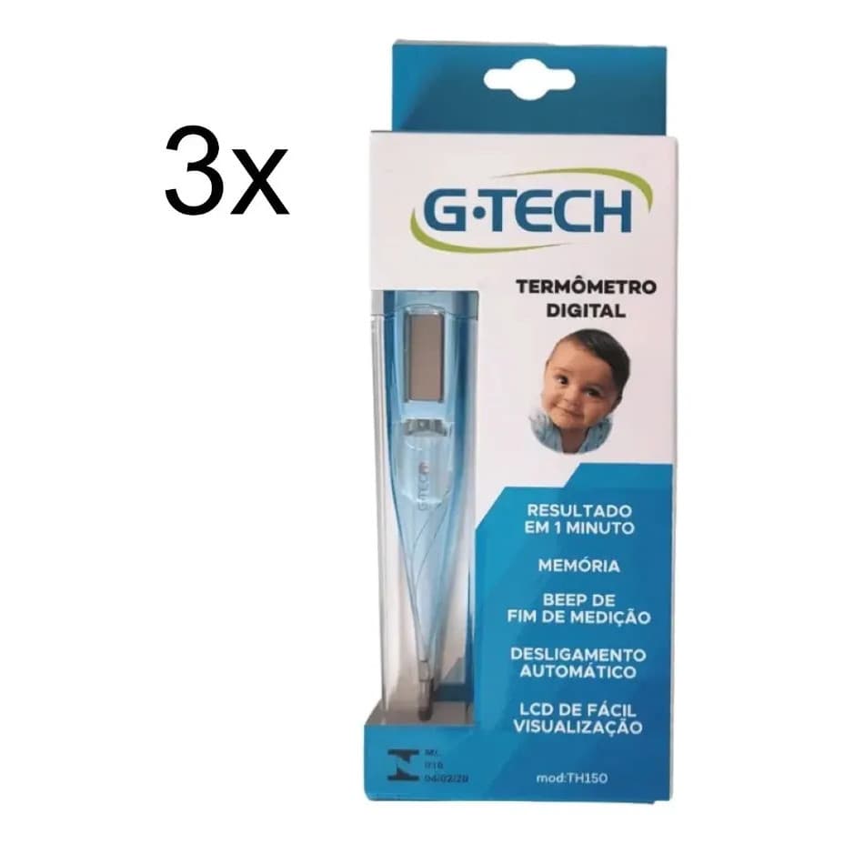 Kit G-tech Termômetro Digital Th 150 Azul Com 3 Unidades