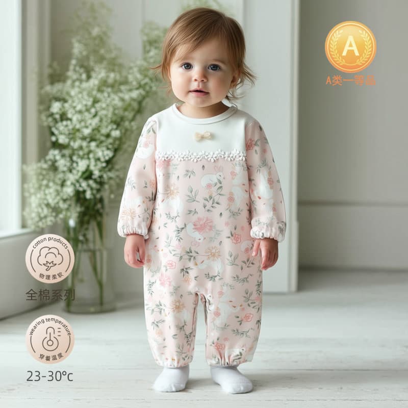Macacão de bebê menina macacão de bebê menina primavera roupas recém-nascidos macacão quatro estações macacão de bebê