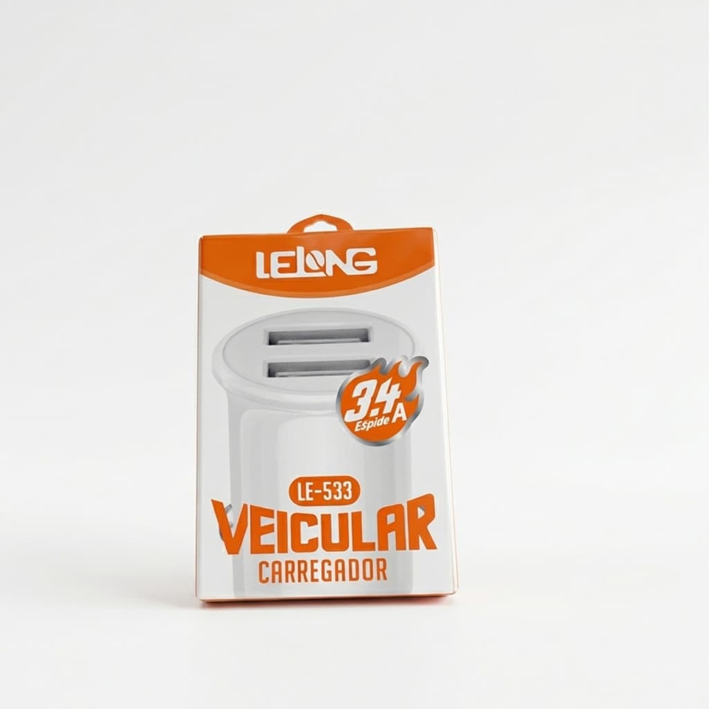 Carregador de Carro para Celular 3.4 Branco Veicular Prático Pequeno Dispositivo Cabo Bateria Automóvel