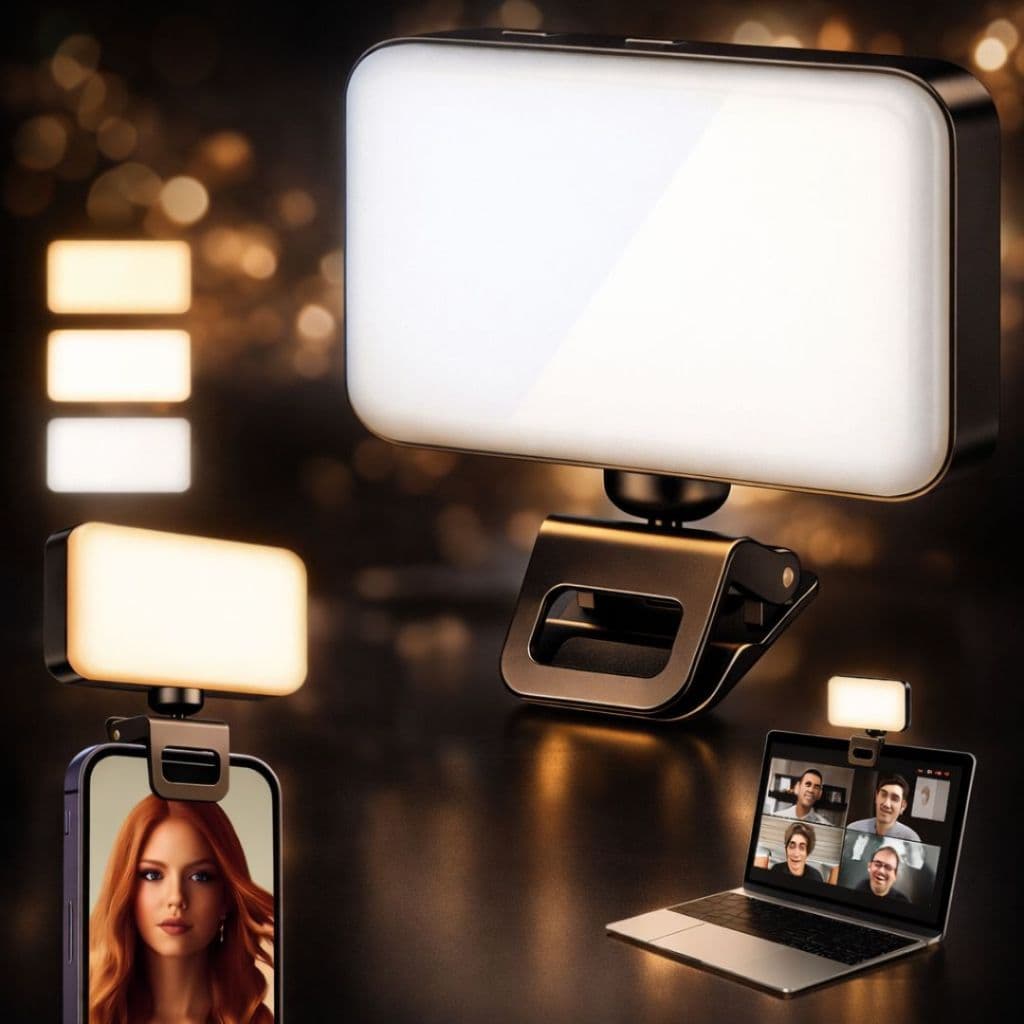 Luz Led Selfie E Videoconferência Profissional Clip Celular Notebook Notebook Tablet Pronta Entrega