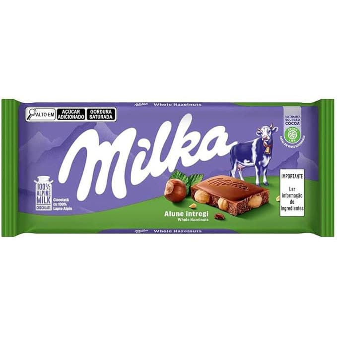 Chocolate Milka Whole Hazelnuts 100g Importado Original Pronta Entrega