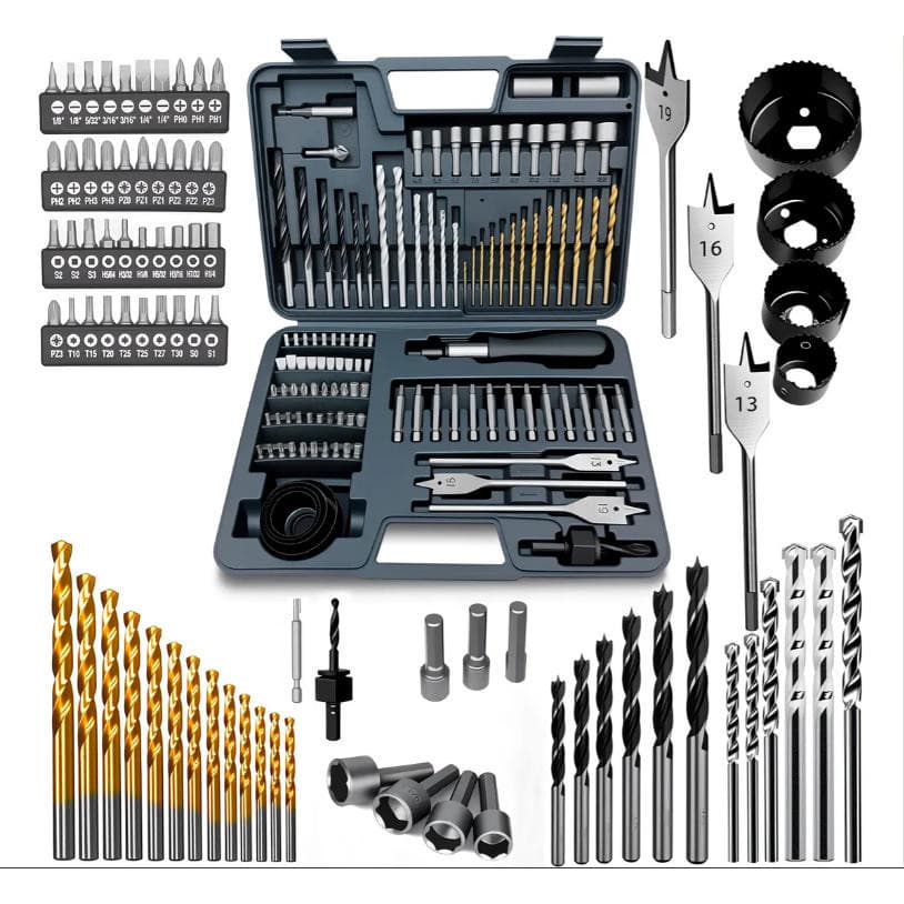 111kit Jogo Brocas Com Estojo Ferro Concreto Madeiravideaaço
