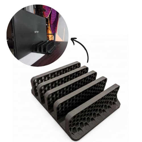 Suporte Notebook Vertical para 4 Notebooks Organizador de Mesa