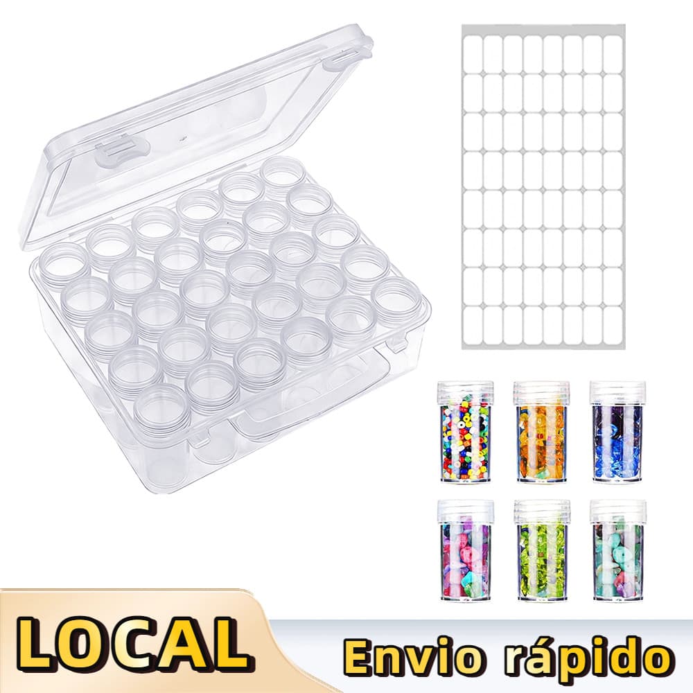 Caixa de Armazenamento para Pintura Diamante 5D 30 Compartimentos – Organizador de Ferramentas, Plástico Durável