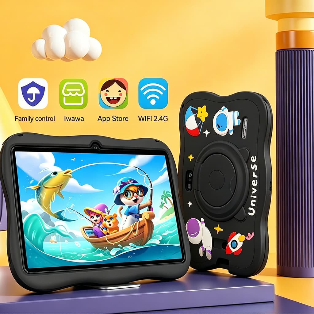 Tablet Educativo Infantil 7" Tela IPS Android WiFi Bluetooth com Capa para Crianças