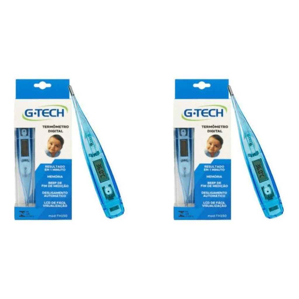 Kit 2 Termometros G-tech Axilar Digital Azul - TH 150 Azul
