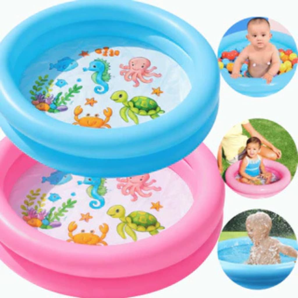 Mini Piscina Banheira Infantil 40 Litros Fundo Do Mar Menino Menina Inflável e Resistente