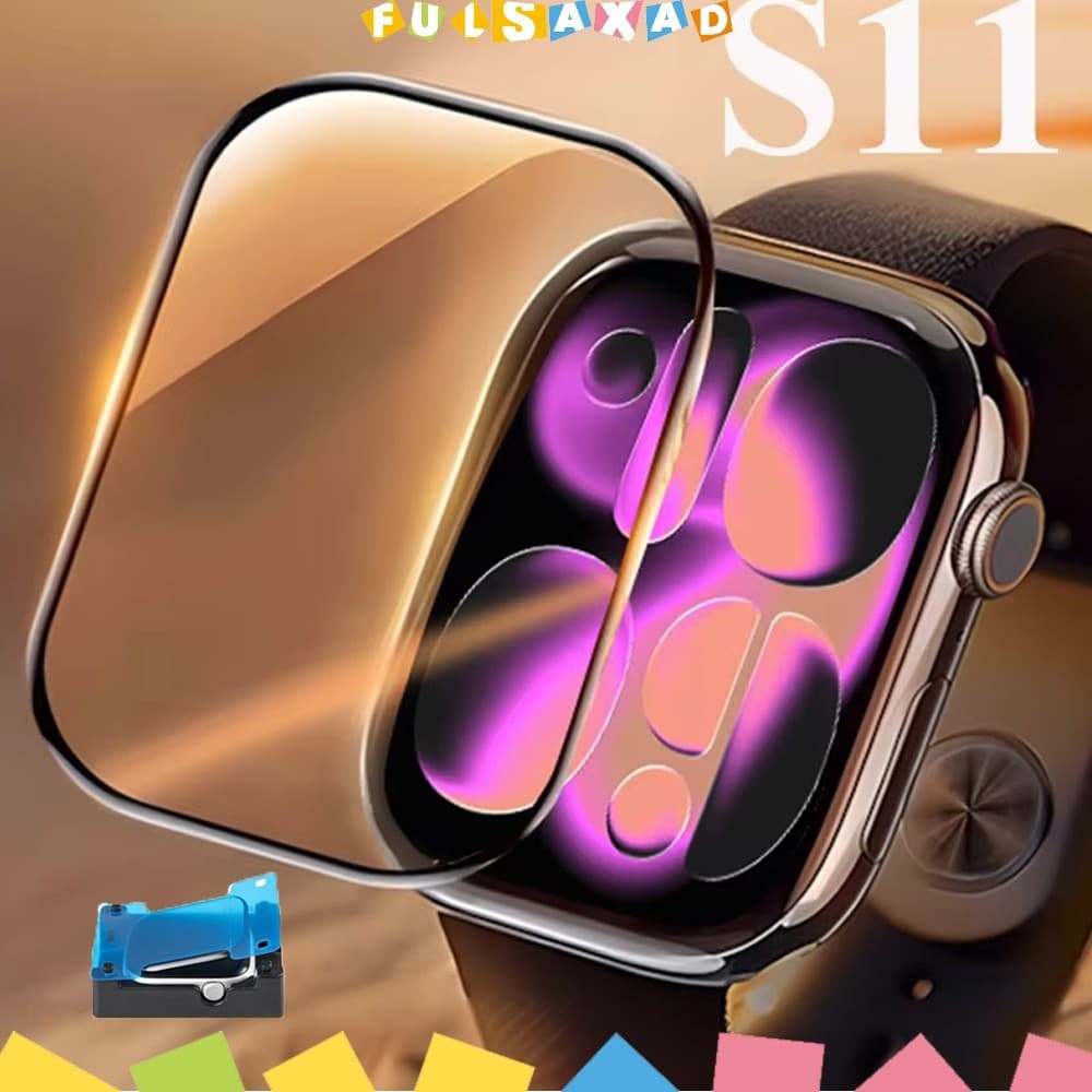 Kit 6 Película Protetora Com Vidro Para Relógio Smartwatch Apple Watch SE Ultra 3 2 Series 11 10 9 8 7 49 46 42 45 41mm