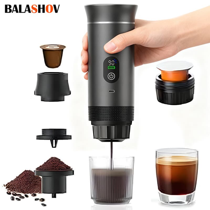 Máquina De Café Expresso Elétrica Portátil Ballov , Cafeteira De Viagem Para Camping , De Carro M
