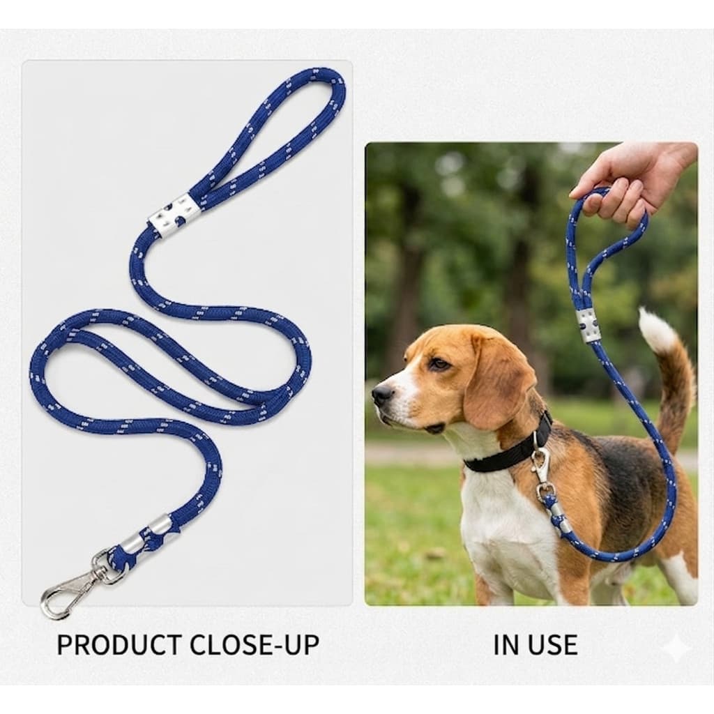 Guia Grossa Coleira 16mm Roliça com Presilha Reforçado e Resistente Pet Cães
