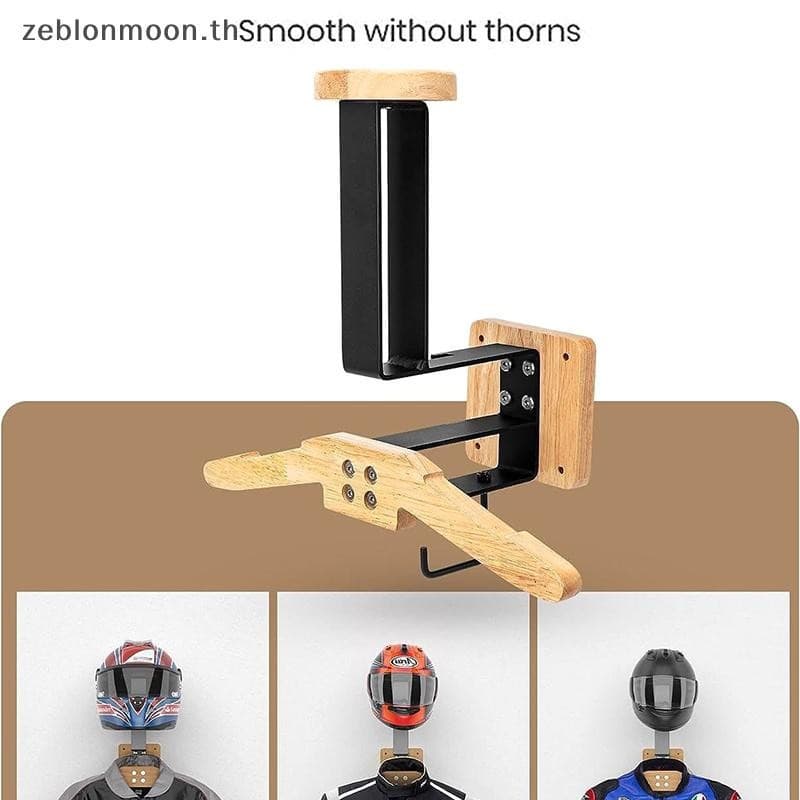 [H & B Abril] Suporte Para Capacete De Nogueira Preta 2 Em 1 Cabide Terno De Corrida De Motocicleta Rack De Montagem Equ