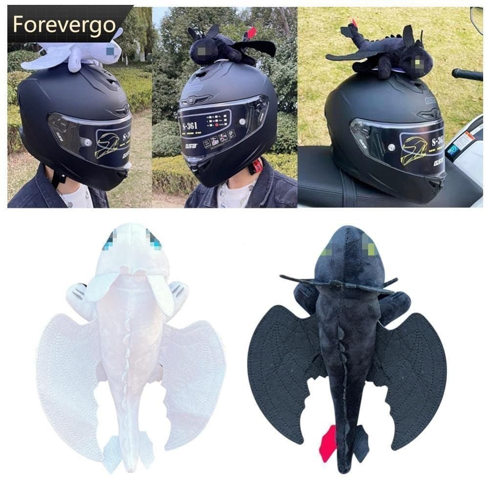 FOREVERGO Motorcycle Decoração De Capacete De Dragão Voador Boneca De Pelúcia Para Motocicleta Acessórios Bicicleta B8H7