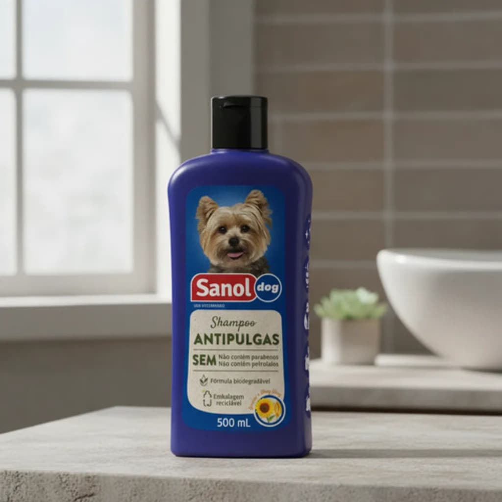 Sanol Dog Shampoo Para Cachorro Antipulgas 500 Ml