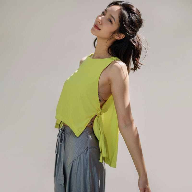 Airs lulu roupas de Yoga femininas primavera verão topos de secagem rápida colete roupas de fitness feminino solto blusa