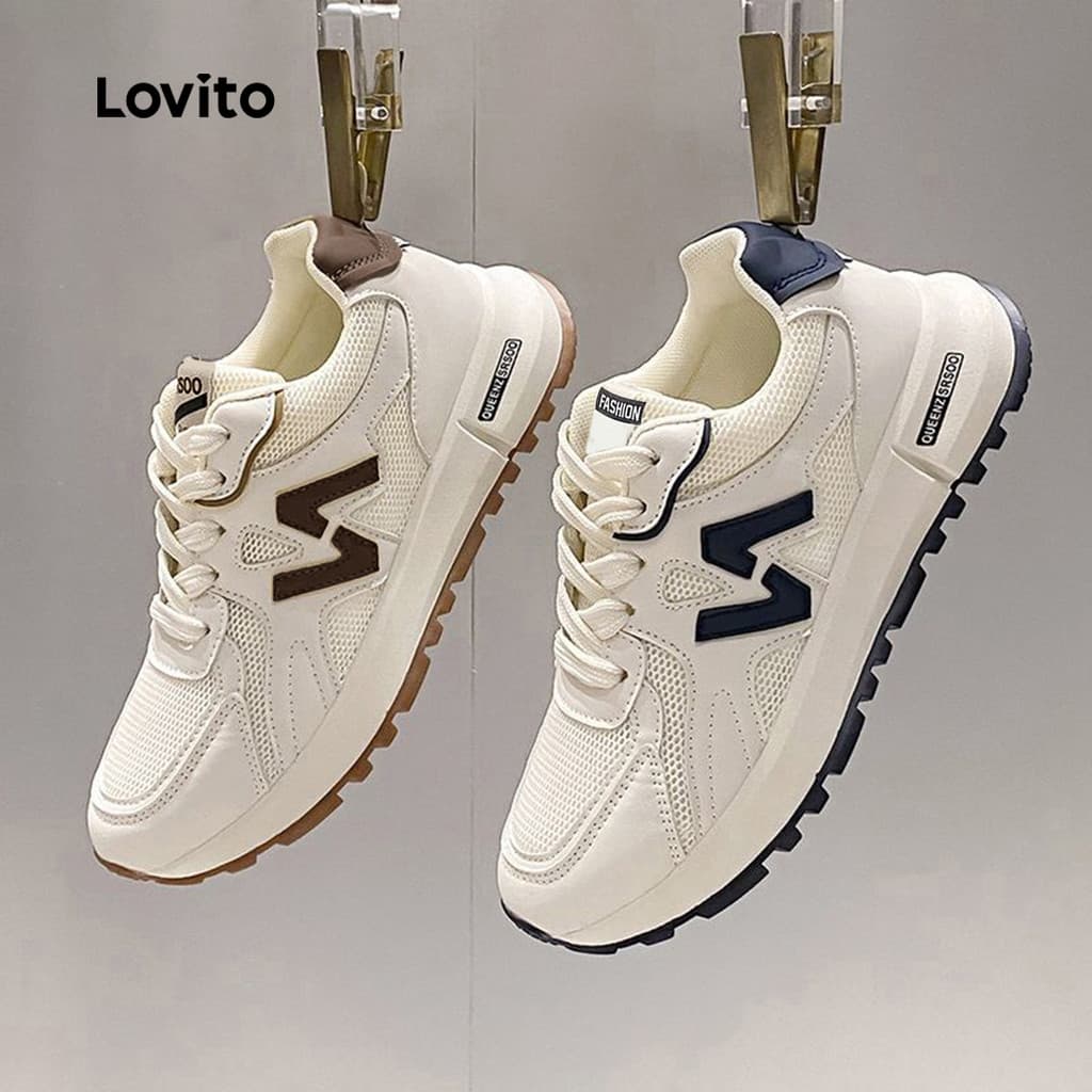Lovito  Tênis Casual Esportivo para Mulheres Clássico e Versátil Tênis Azul com Blocos de cor LFA112069