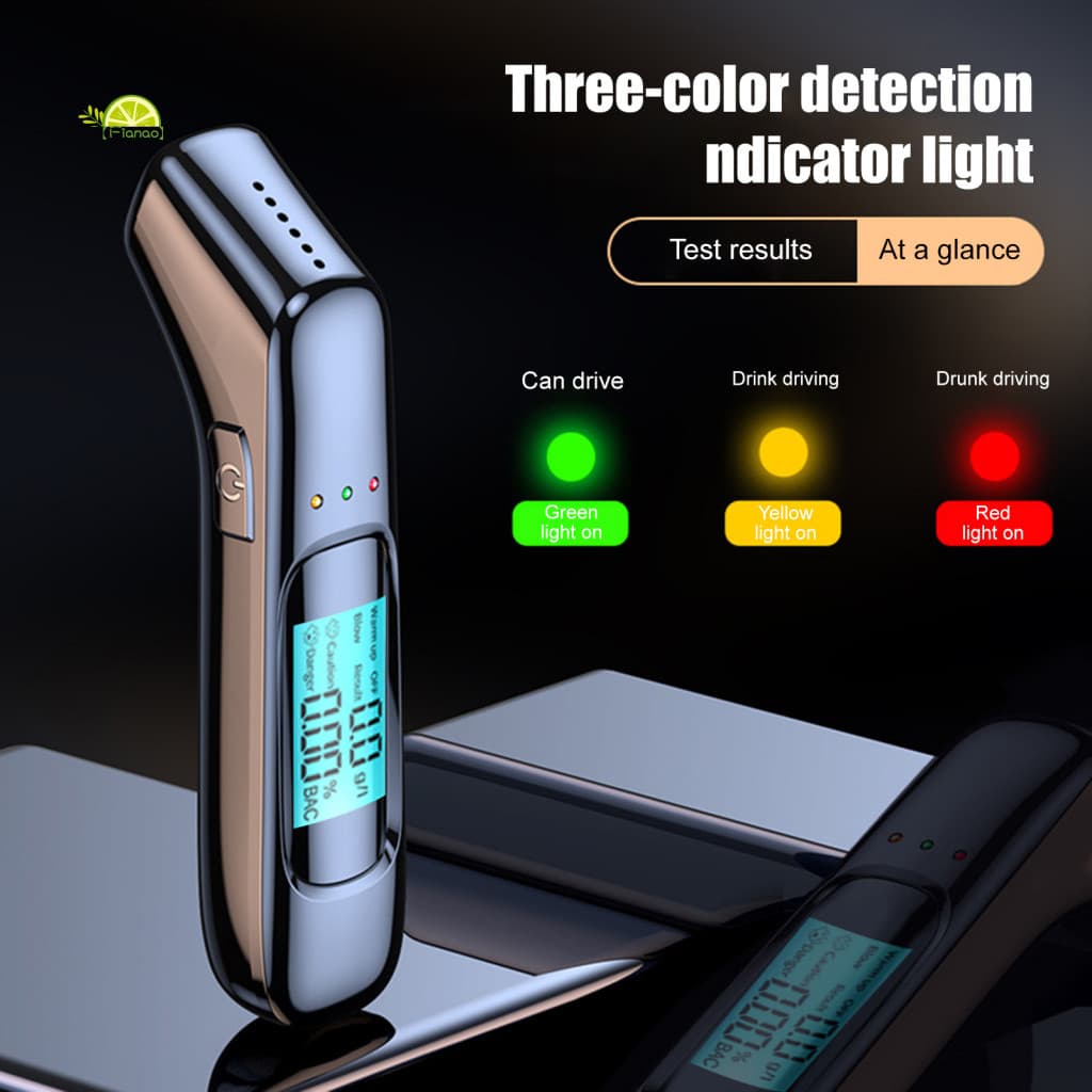 Ferramentas De Detecção Rápida Testador Portátil Usb Recarregável Bafômetro Com Display Digital Lcd Álcool Preciso 0.000-0.19