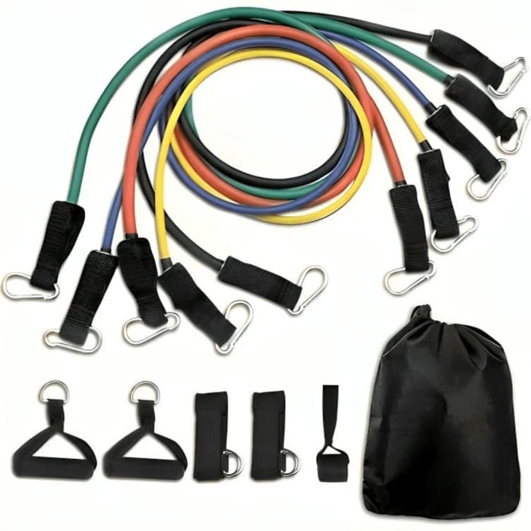 Kit 11 Peças Elástico Extensor Treino Em Casa Academia Completa Crossfit Musculação Pronto Entrega