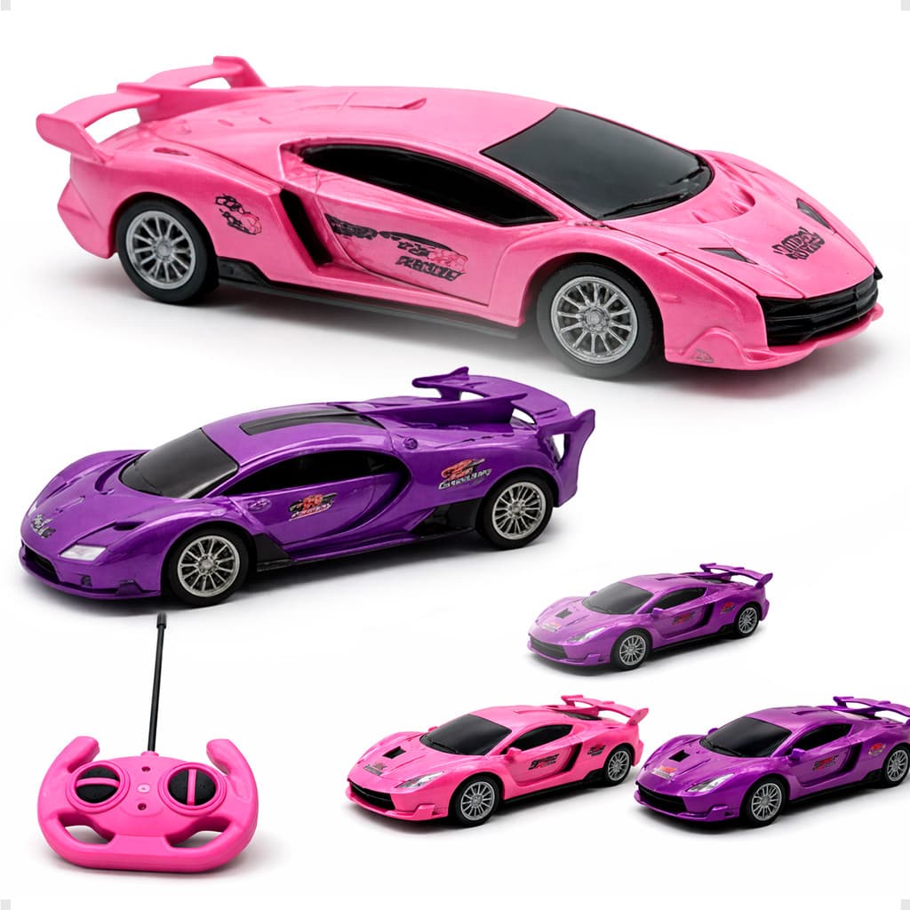 Brinquedo Carrinho Controle Remoto Feminino Super Rápido Rosa Com Luz