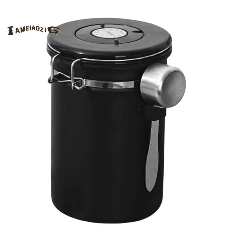 [Entrega Rápida T] Caixa De Armazenamento De Grãos De Café Data Recipiente Selado De 1.5L Em Aço Inoxidável 304 Com Válv