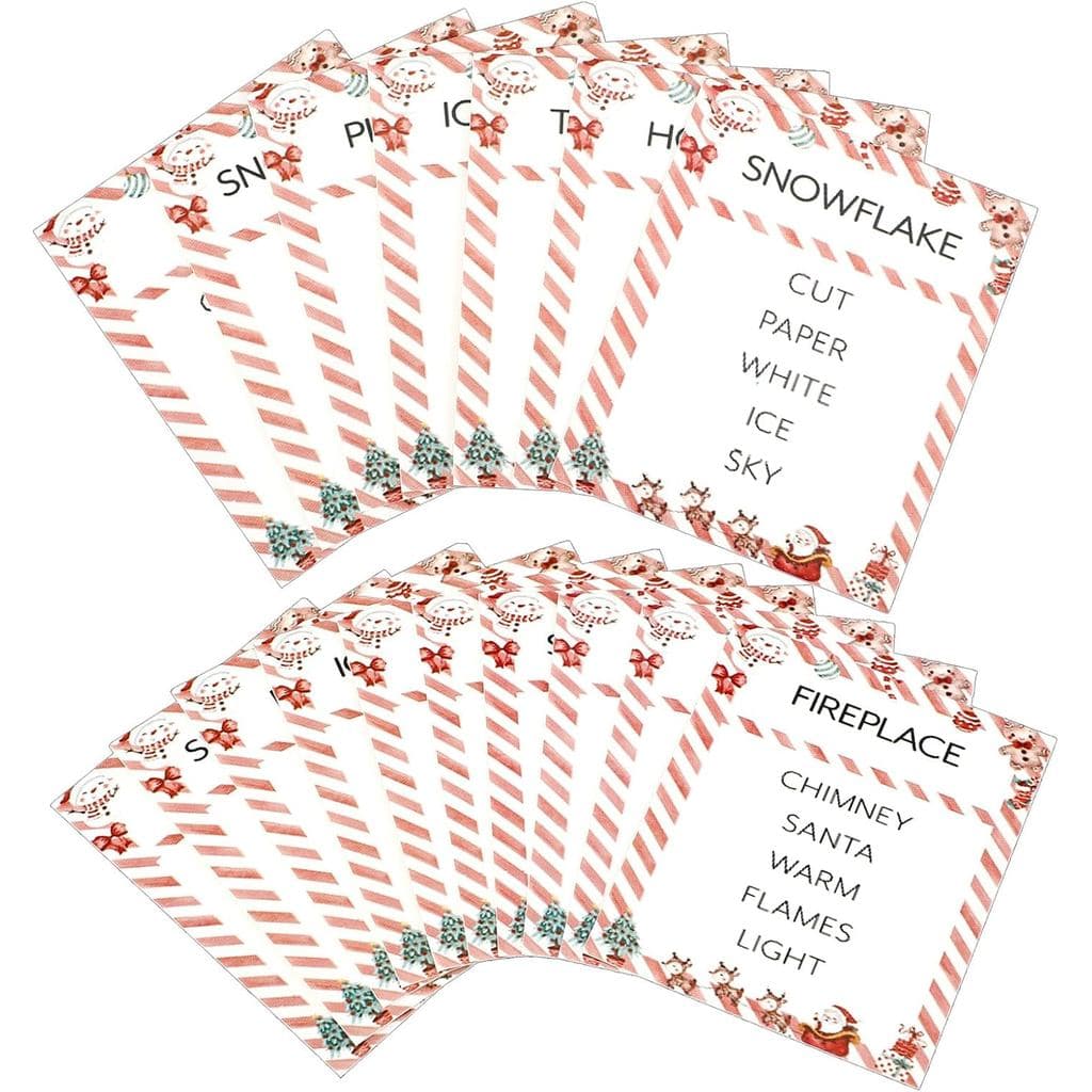 90 cartas de jogo de Natal para a família, clássico de festa, divertido jogo de adivinhação de palavras e charadas para 