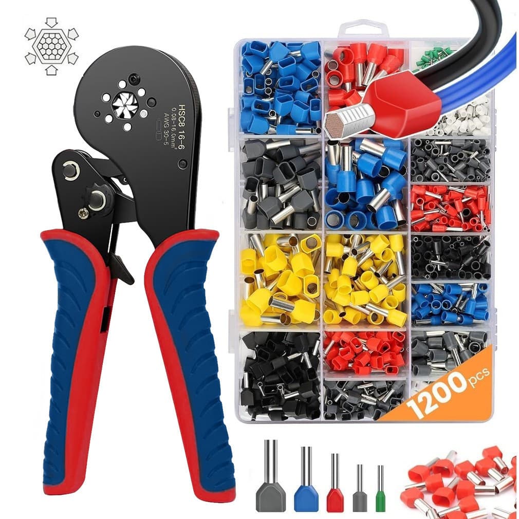 Kit Alicate Crimpar Prensa Box Com Terminais - Ilhós 0,05 A 10mm²