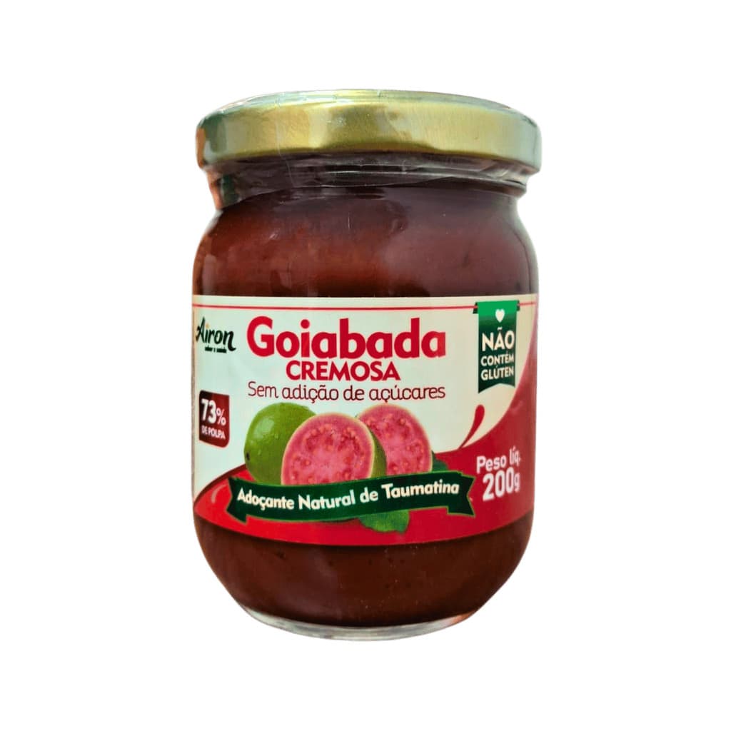 Goiabada Cremosa Sem Adição de Açúcares, Sem Glúten e Vegana – 200g Airon vida saudável!