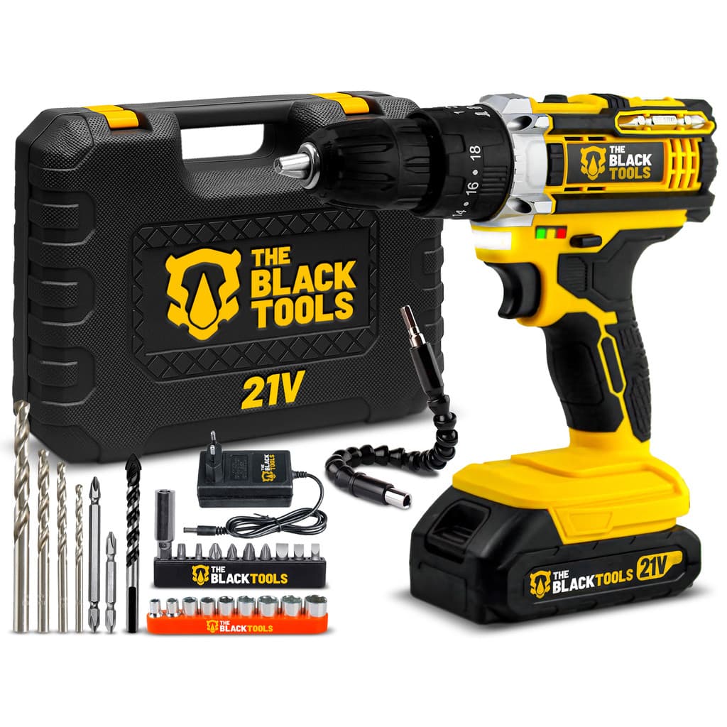 Parafusadeira E Furadeira Impacto The Black Tools Tb-21pw 21v 3/8 Frequência 50/60 Hz 110v/220v
