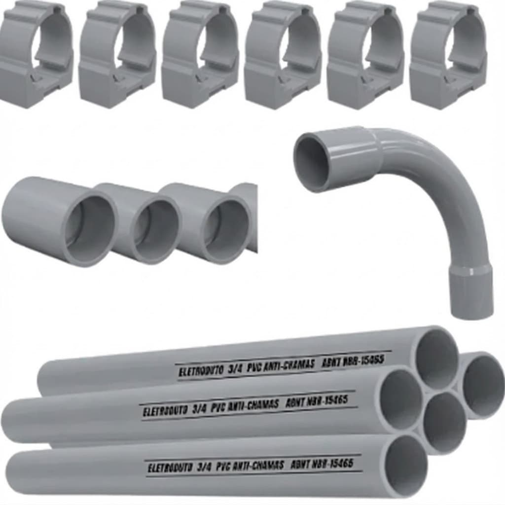 Kit Eletroduto PVC 3/4 Polegada 3 Metros C/ Acessorios Instalacao Externa Completo