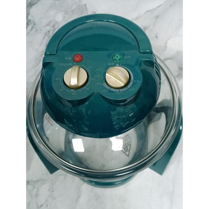 Fritadeira de ar de vidro 7L, forno ondulado leve, doméstico, transparente, multifuncional, sem óleo, cozimento, grande 