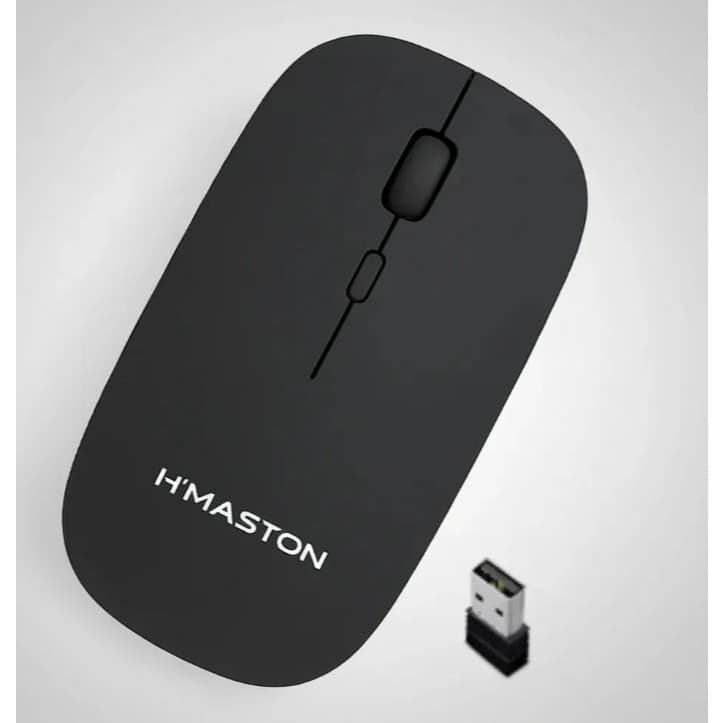 Mouse Sem Fio H'Maston 1000dpi 2.4ghz Wi-fi Design Ergonômico - Preto
