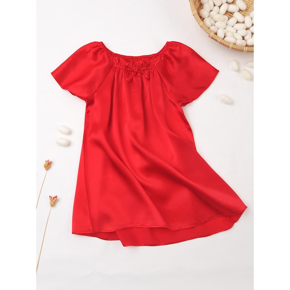 Meninas de seda princesa camisola crianças amoreira seda bebê menina roupas para casa pijamas do bebê verão menina vesti