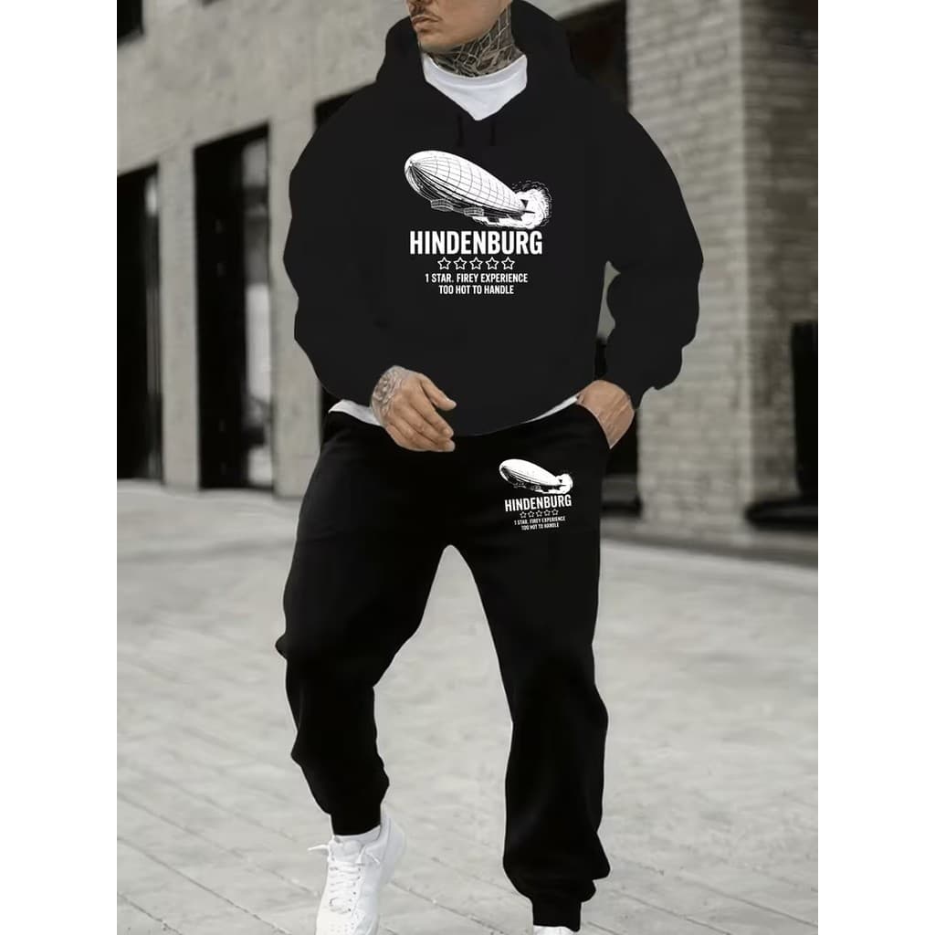 Conjunto Moletom Canguru Masculino Do espaço Blusa De Frio + Calça Moletom Estampados Unissex Outono/Inverno