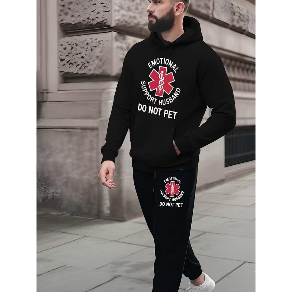 Conjunto Moletom Canguru Masculino Do Not Pet Blusa De Frio + Calça Moletom Estampados Unissex Outono/Inverno